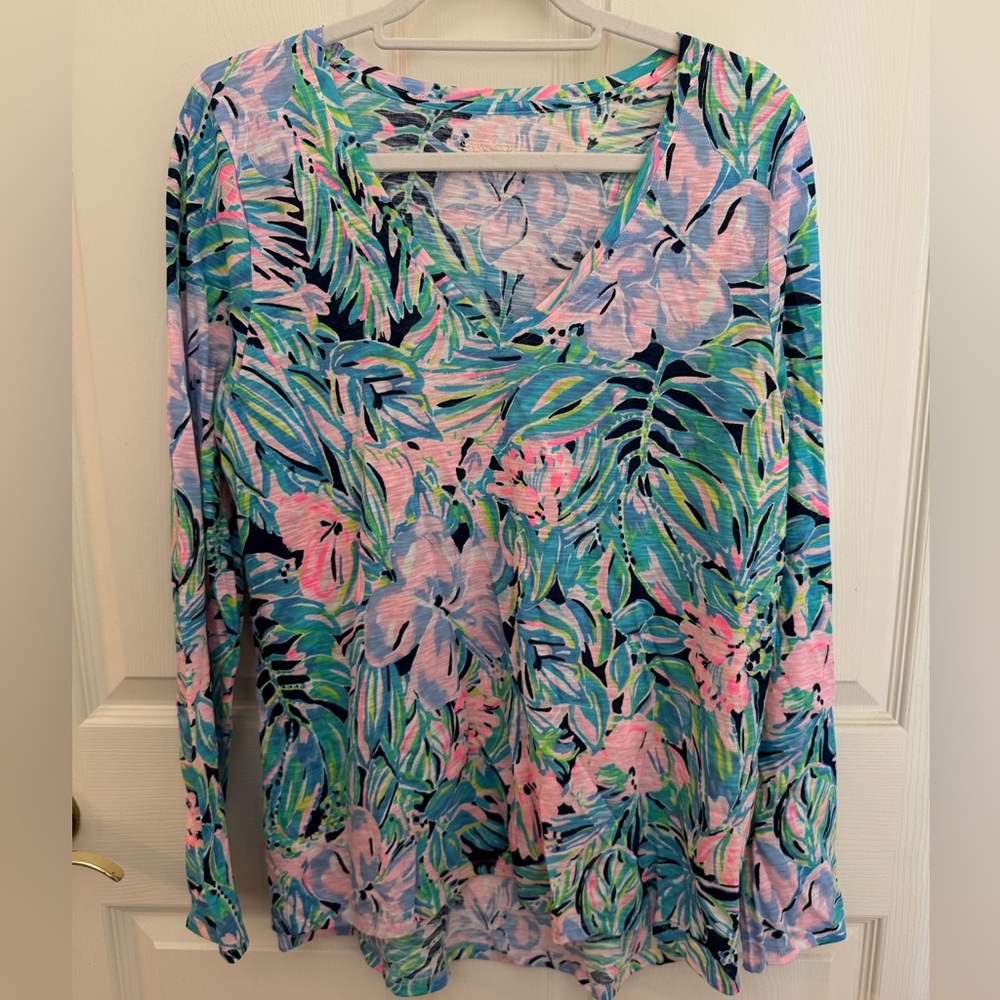 Lilly Pulitzer long sleeve Etta top size L NWT
